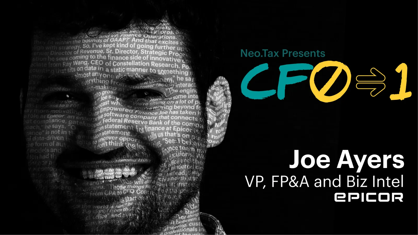 Joe Ayers traces his career from KPMG to PG&E to Khoros to Epicor for Neo.Tax's CF0to1 series.
